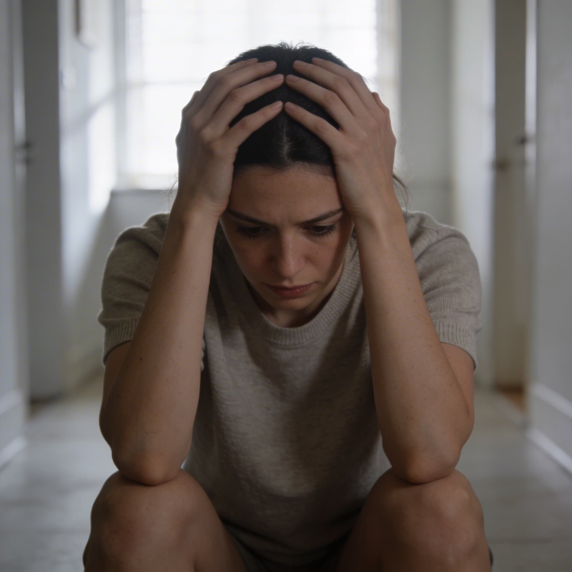 Pessoa em momento de angústia emocional